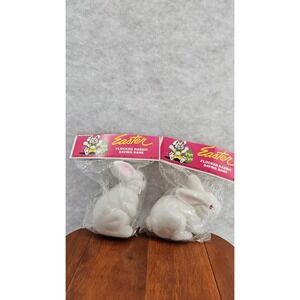 Bunny Rabbit Bank Vintage Unused‎ NOS Fur Like Texture 2 Pack